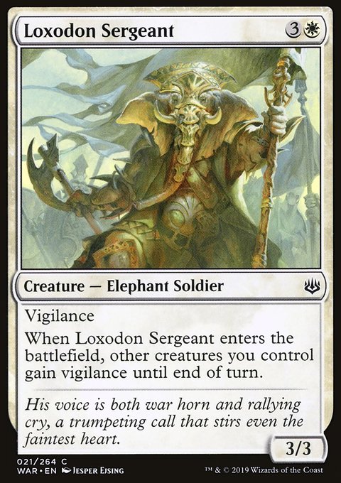 Loxodon Sergeant, War of the Spark #21, Magic: The Gathering card