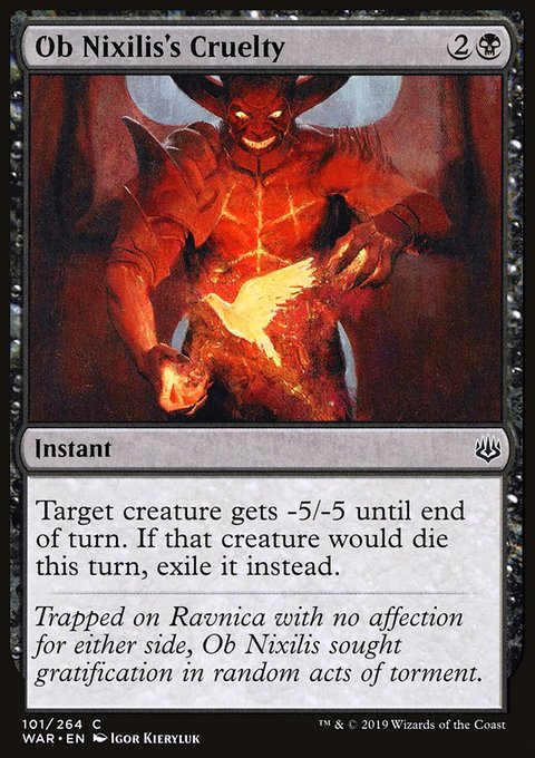Ob Nixilis's Cruelty, War of the Spark #101, Magic: The Gathering card