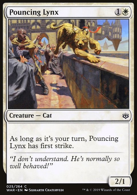 Pouncing Lynx, War of the Spark #25, Magic: The Gathering card