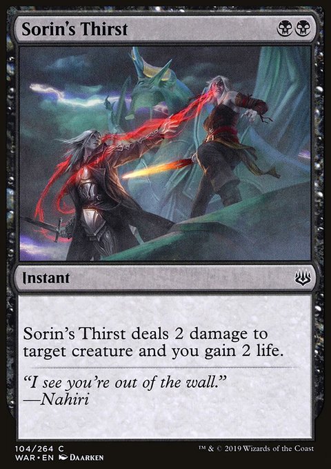 Sorin's Thirst, War of the Spark #104, Magic: The Gathering card