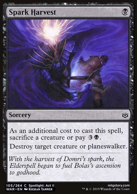 Spark Harvest, War of the Spark #105, Magic: The Gathering card