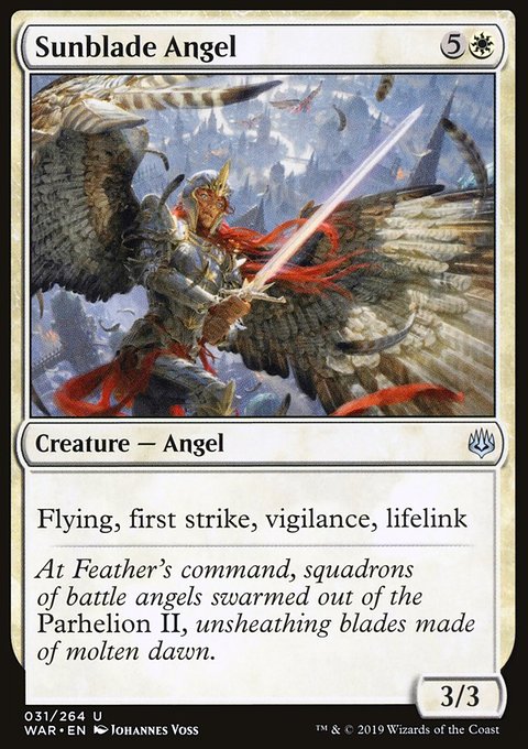 Sunblade Angel, War of the Spark #31, Magic: The Gathering card