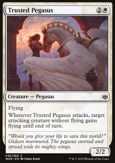 Trusted Pegasus, War of the Spark #36, Magic: The Gathering card