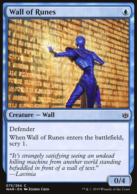 Wall of Runes, War of the Spark #75, Magic: The Gathering card