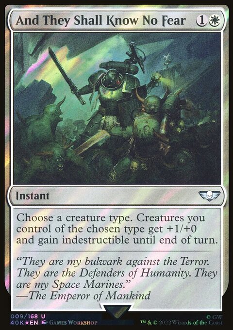 And They Shall Know No Fear, Warhammer 40,000 Commander #9, Magic: The Gathering card