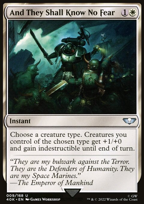 And They Shall Know No Fear, Warhammer 40,000 Commander #9★, Magic: The Gathering card
