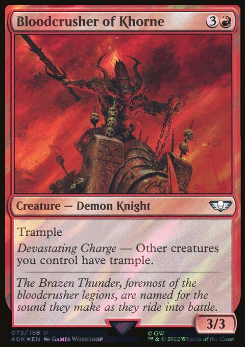 Bloodcrusher of Khorne, Warhammer 40,000 Commander #72, Magic: The Gathering card