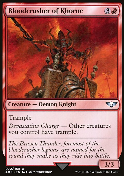Bloodcrusher of Khorne, Warhammer 40,000 Commander #72★, Magic: The Gathering card
