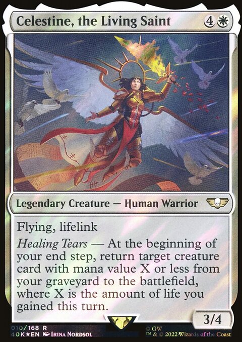 Celestine, the Living Saint, Warhammer 40,000 Commander #10, Magic: The Gathering card