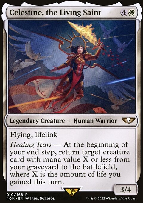 Celestine, the Living Saint, Warhammer 40,000 Commander #10★, Magic: The Gathering card