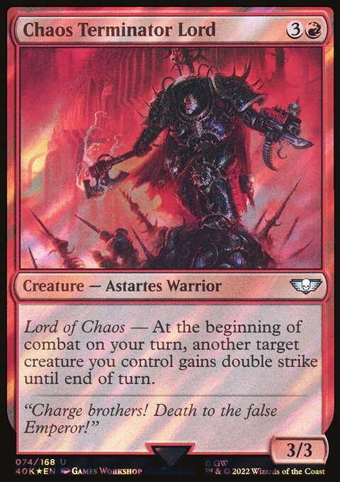 Chaos Terminator Lord, Warhammer 40,000 Commander #74★, Magic: The Gathering card