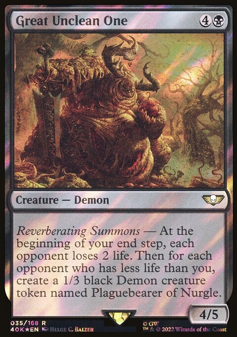 Great Unclean One, Warhammer 40,000 Commander #35★, Magic: The Gathering card
