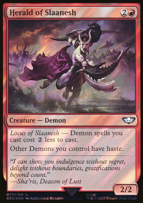 Herald of Slaanesh, Warhammer 40,000 Commander #77, Magic: The Gathering card