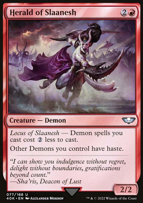 Herald of Slaanesh, Warhammer 40,000 Commander #77★, Magic: The Gathering card