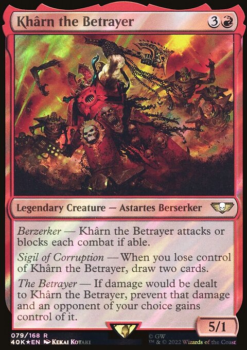 Khârn the Betrayer, Warhammer 40,000 Commander #79★, Magic: The Gathering card