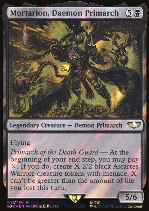 Mortarion, Daemon Primarch, Warhammer 40,000 Commander #41★, Magic: The Gathering card