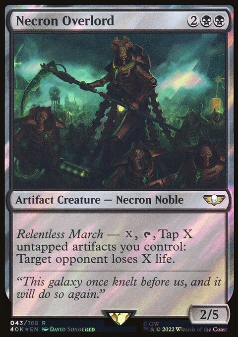 Necron Overlord, Warhammer 40,000 Commander #43★, Magic: The Gathering card