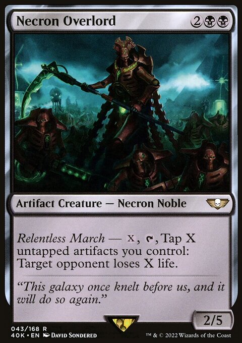 Necron Overlord, Warhammer 40,000 Commander #43, Magic: The Gathering card