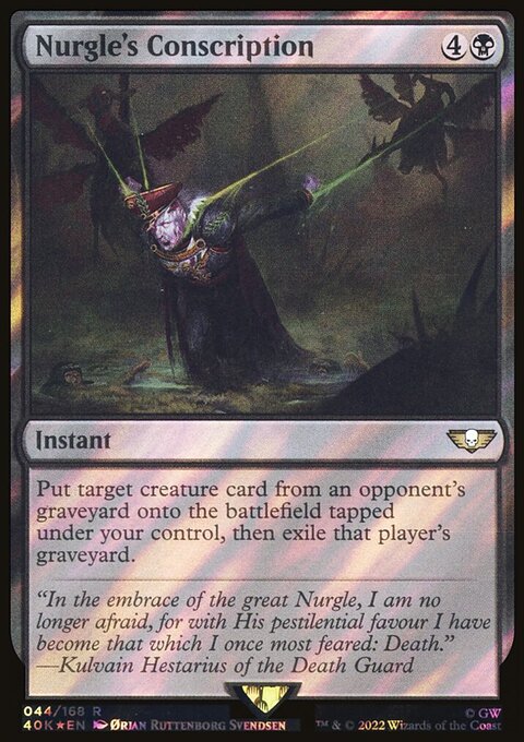 Nurgle's Conscription, Warhammer 40,000 Commander #44★, Magic: The Gathering card