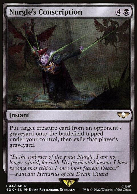 Nurgle's Conscription, Warhammer 40,000 Commander #44, Magic: The Gathering card