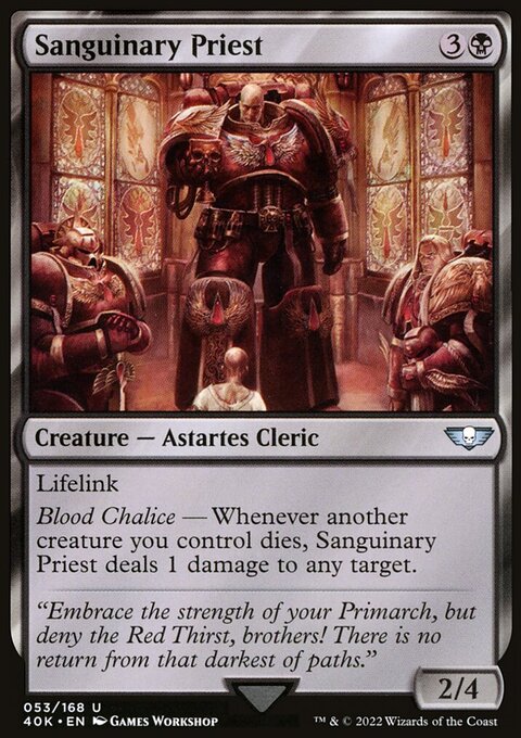 Sanguinary Priest, Warhammer 40,000 Commander #53, Magic: The Gathering card