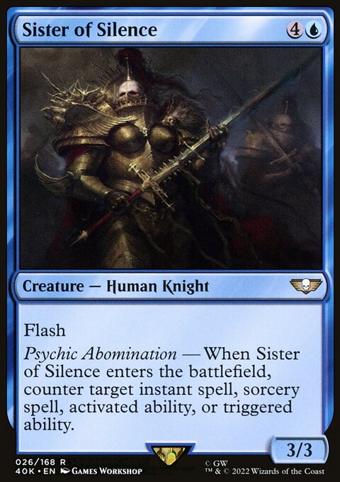 Sister of Silence, Warhammer 40,000 Commander #26, Magic: The Gathering card