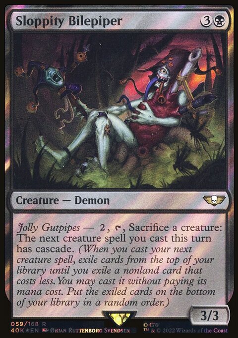 Sloppity Bilepiper, Warhammer 40,000 Commander #59, Magic: The Gathering card