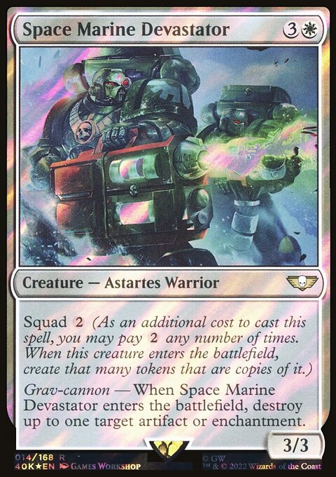 Space Marine Devastator, Warhammer 40,000 Commander #14★, Magic: The Gathering card