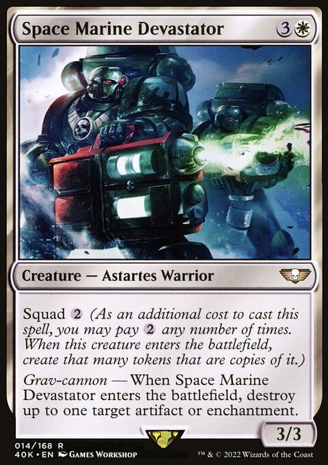 Space Marine Devastator, Warhammer 40,000 Commander #14, Magic: The Gathering card