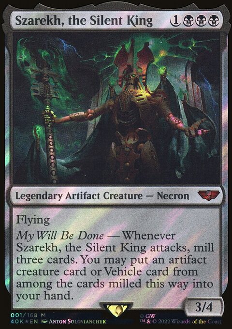 Szarekh, the Silent King, Warhammer 40,000 Commander #1, Magic: The Gathering card