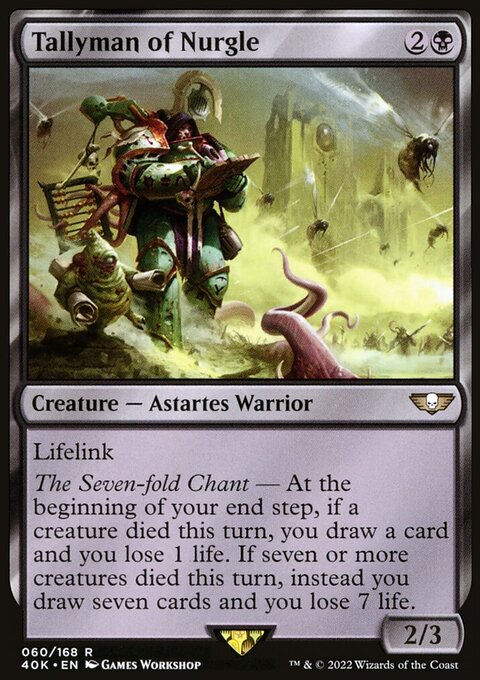Tallyman of Nurgle, Warhammer 40,000 Commander #60, Magic: The Gathering card