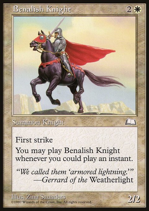 Benalish Knight, Weatherlight #9, Magic: The Gathering card