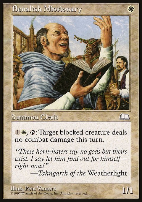 Benalish Missionary, Weatherlight #10, Magic: The Gathering card