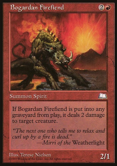 Bogardan Firefiend, Weatherlight #91, Magic: The Gathering card
