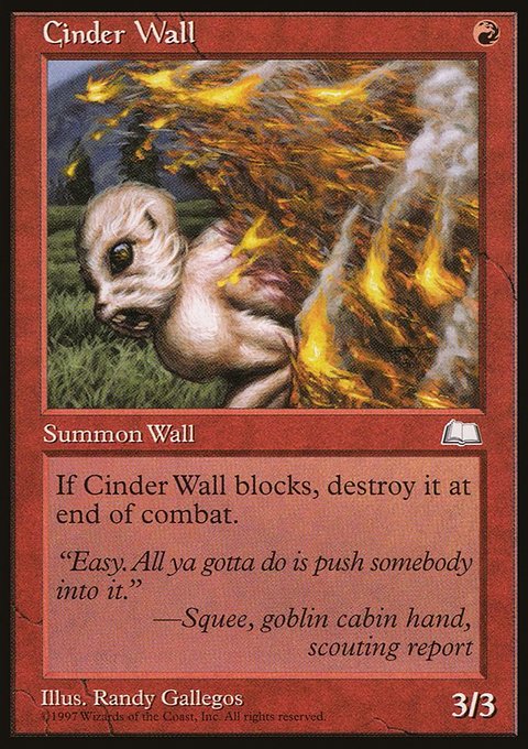 Cinder Wall, Weatherlight #94, Magic: The Gathering card