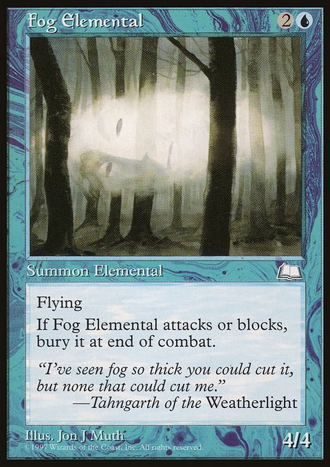 Fog Elemental, Weatherlight #40, Magic: The Gathering card