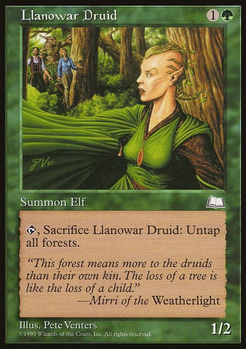 Llanowar Druid, Weatherlight #133, Magic: The Gathering card