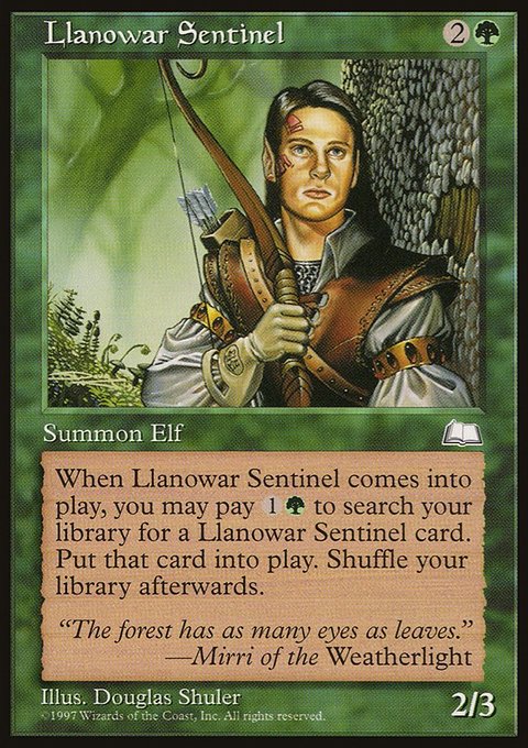 Llanowar Sentinel, Weatherlight #134, Magic: The Gathering card