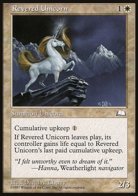 Revered Unicorn, Weatherlight #23, Magic: The Gathering card