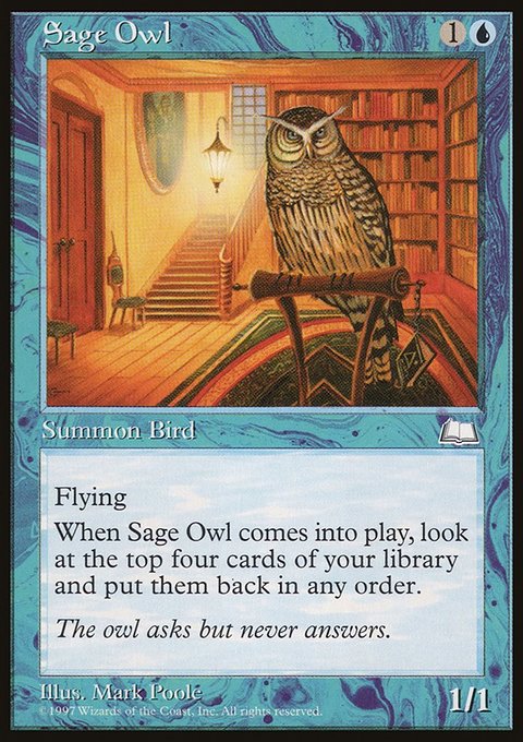 Sage Owl, Weatherlight #52, Magic: The Gathering card