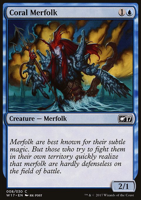 Coral Merfolk, Welcome Deck 2017 #8, Magic: The Gathering card