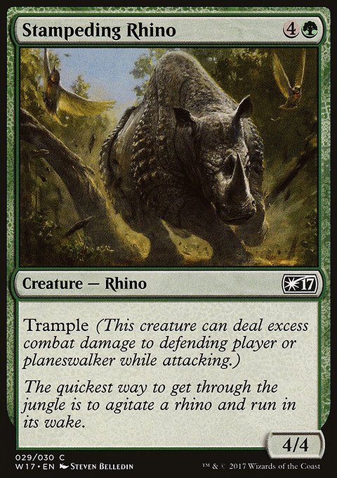 Stampeding Rhino, Welcome Deck 2017 #29, Magic: The Gathering card