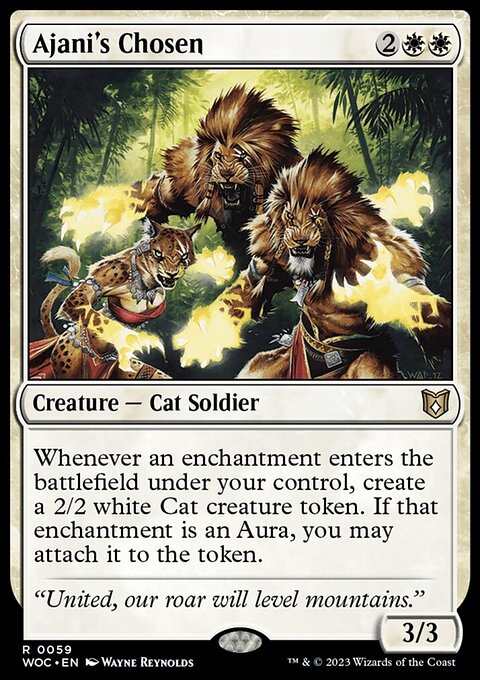 Ajani's Chosen, Wilds of Eldraine Commander #59, Magic: The Gathering card