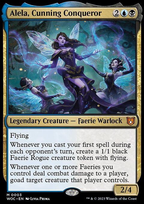 Alela, Cunning Conqueror, Wilds of Eldraine Commander #3, Magic: The Gathering card