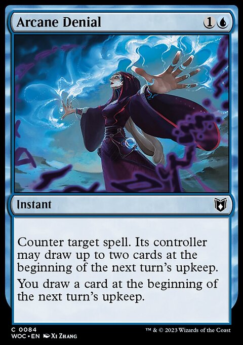 Arcane Denial, Wilds of Eldraine Commander #84, Magic: The Gathering card