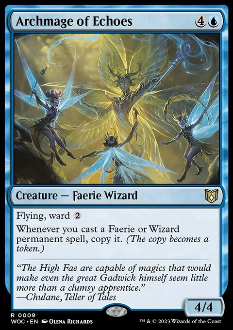 Archmage of Echoes, Wilds of Eldraine Commander #9, Magic: The Gathering card
