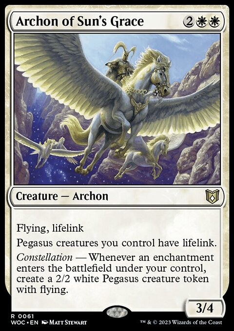 Archon of Sun's Grace, Wilds of Eldraine Commander #61, Magic: The Gathering card
