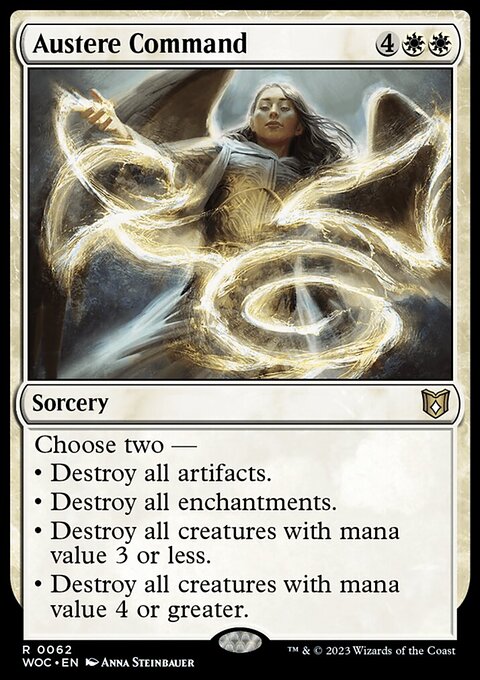 Austere Command, Wilds of Eldraine Commander #62, Magic: The Gathering card