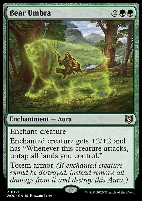 Bear Umbra, Wilds of Eldraine Commander #121, Magic: The Gathering card