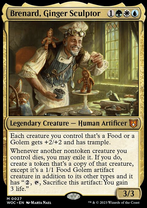 Brenard, Ginger Sculptor, Wilds of Eldraine Commander #27, Magic: The Gathering card